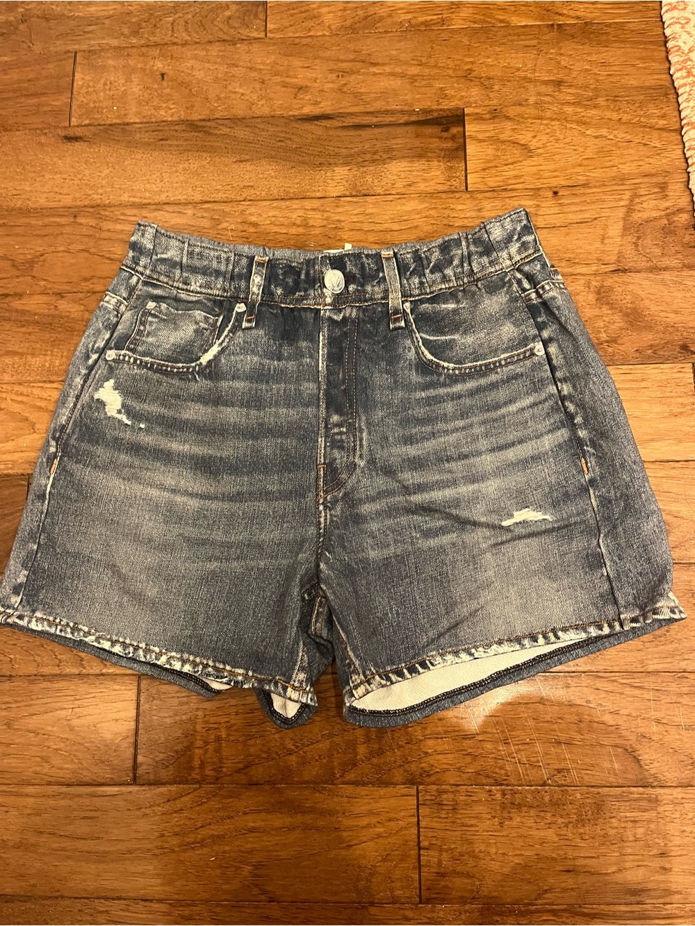Unworn rag & bone Miramar Distressed Denim Shorts - Faded Blue